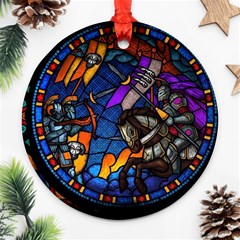 The Game Monster Stained Glass Ornament (round) by Cowasu