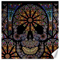 Skull Death Mosaic Artwork Stained Glass Canvas 20  X 20  by Cowasu