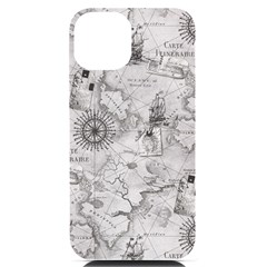 Vintage Cartography Atlas Nautical Map Iphone 14 Black Uv Print Case by Cowasu