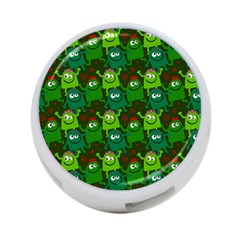 Green Monster Cartoon Seamless Tile Abstract 4-port Usb Hub (two Sides) by Bangk1t