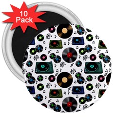 Records Vinyl Seamless Background 3  Magnets (10 Pack)  by Bangk1t