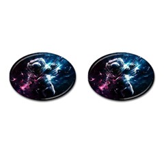 Psychedelic Astronaut Trippy Space Art Cufflinks (oval) by Bangk1t