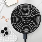 Psychedelic Art Freedom Is A State Of Mind Trippy Quotes Wireless Fast Charger(Black) Front