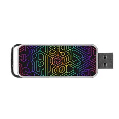 Circuit Hexagonal Geometric Pattern Background Pattern Portable Usb Flash (two Sides) by Ndabl3x