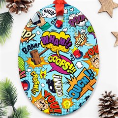 Comic Elements Colorful Seamless Pattern Ornament (oval) by Amaryn4rt