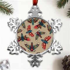 Tattoos Colorful Seamless Pattern Metal Small Snowflake Ornament by Amaryn4rt