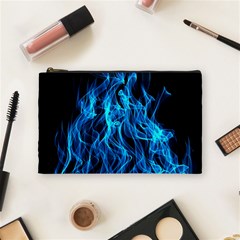 Digitally Created Blue Flames Of Fire Cosmetic Bag (medium) by Simbadda