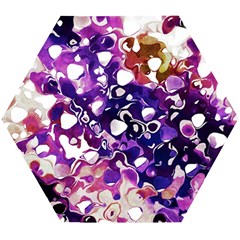 Paint Texture Purple Watercolor Wooden Puzzle Hexagon by Simbadda