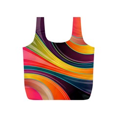 Abstract Colorful Background Wavy Full Print Recycle Bag (s) by Simbadda