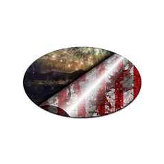 Independence Day Background Abstract Grunge American Flag Sticker Oval (100 Pack) by Ravend