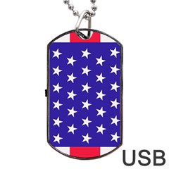 Usa Independence Day July Background Dog Tag Usb Flash (one Side) by Vaneshop