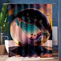 Crystal Ball Glass Sphere Lens Ball Shower Curtain 60  X 72  (medium)  by Vaneshop