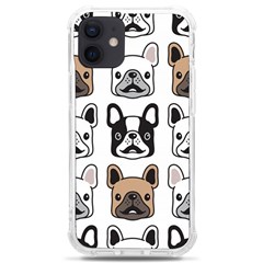 Dog-french-bulldog-seamless-pattern-face-head Iphone 12 Mini Tpu Uv Print Case	 by uniart180623