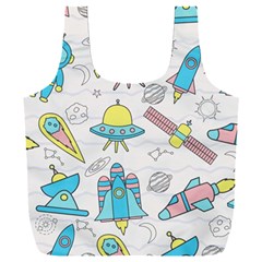 Cute-seamless-pattern-with-space Full Print Recycle Bag (xxl) by uniart180623