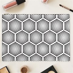 Halftone-tech-hexagons-seamless-pattern Cosmetic Bag (xxl) by uniart180623