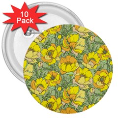 Seamless-pattern-with-graphic-spring-flowers 3  Buttons (10 Pack)  by uniart180623