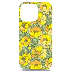 Seamless-pattern-with-graphic-spring-flowers Iphone 14 Pro Max Black Uv Print Case by uniart180623