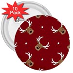 Cute-reindeer-head-with-star-red-background 3  Buttons (10 pack)  Front