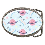 Cute-planet-space-seamless-pattern-background Belt Buckles Front