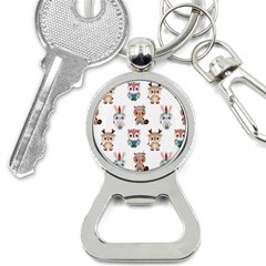 Cute-cartoon-boho-animals-seamless-pattern Bottle Opener Key Chain by uniart180623