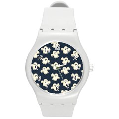 Hand-drawn-ghost-pattern Round Plastic Sport Watch (m) by uniart180623