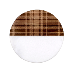 Pixel-background-design-modern-seamless-pattern-plaid-square-texture-fabric-tartan-scottish-textile- Classic Marble Wood Coaster (round)  by uniart180623