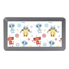 Cute-cartoon-robots-seamless-pattern Memory Card Reader (mini) by uniart180623