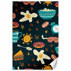 Seamless-pattern-with-breakfast-symbols-morning-coffee Canvas 24  X 36  by uniart180623