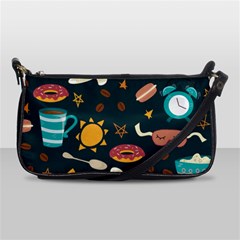 Seamless-pattern-with-breakfast-symbols-morning-coffee Shoulder Clutch Bag by uniart180623