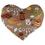 Vector-seamless-pattern-with-doodle-coffee-equipment Large 19  Premium Flano Heart Shape Cushions Front