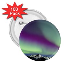 Aurora Stars Sky Mountains Snow Aurora Borealis 2 25  Buttons (100 Pack)  by uniart180623