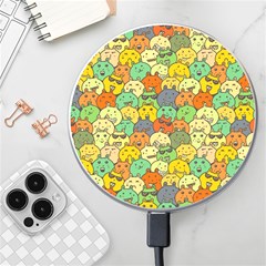 Seamless Pattern With Doodle Bunny Wireless Fast Charger(white) by uniart180623