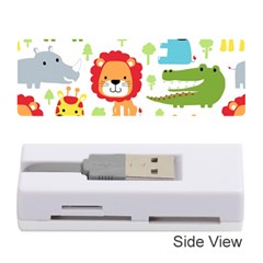 Seamless-pattern-vector-with-animals-cartoon Memory Card Reader (stick) by uniart180623