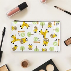 Vector-pattern-with-cute-giraffe-cartoon Cosmetic Bag (medium) by uniart180623