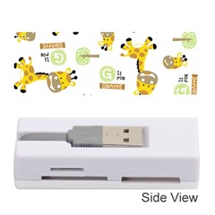 Vector-pattern-with-cute-giraffe-cartoon Memory Card Reader (stick) by uniart180623