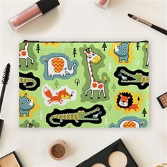 Seamless-pattern-with-wildlife-animals-cartoon Cosmetic Bag (large) by uniart180623