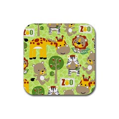 Funny-animals-cartoon Rubber Coaster (square) by uniart180623