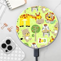 Funny-animals-cartoon Wireless Fast Charger(white) by uniart180623