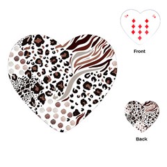 Mix-animal-skin-prints-seamless-pattern-vector Playing Cards Single Design (heart) by uniart180623