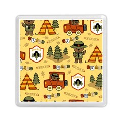 Seamless-pattern-funny-ranger-cartoon Memory Card Reader (square) by uniart180623