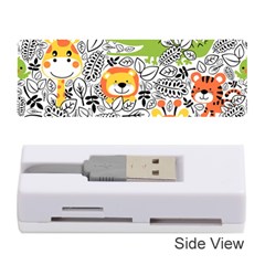 Seamless-pattern-with-wildlife-cartoon Memory Card Reader (stick) by uniart180623