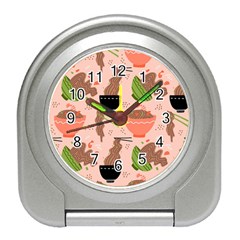 Japanese Street Food  Soba Noodle In Bowls Travel Alarm Clock by uniart180623