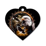 Eagle Dreamcatcher Art Bird Native American Dog Tag Heart (Two Sides) Front