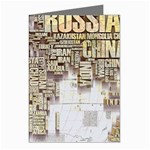 3d Typography World Map Greeting Cards (Pkg of 8) Left