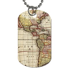 Vintage World Map Old  Globe Antique America Dog Tag (one Side) by uniart180623