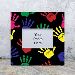 Handprints-hand-print-colourful White Box Photo Frame 4  X 6  by uniart180623