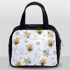 Bee Art Pattern Design Wallpaper Background Print Classic Handbag (two Sides) by uniart180623