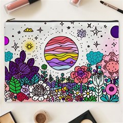 Rainbow Fun Cute Minimal Doodle Drawing Unique Cosmetic Bag (xxxl) by uniart180623