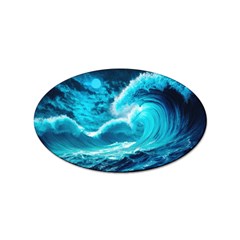 Ai Generated Waves Ocean Sea Tsunami Nautical Sea Sticker (oval) by uniart180623