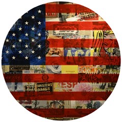 Usa Flag United States Wooden Puzzle Round by uniart180623